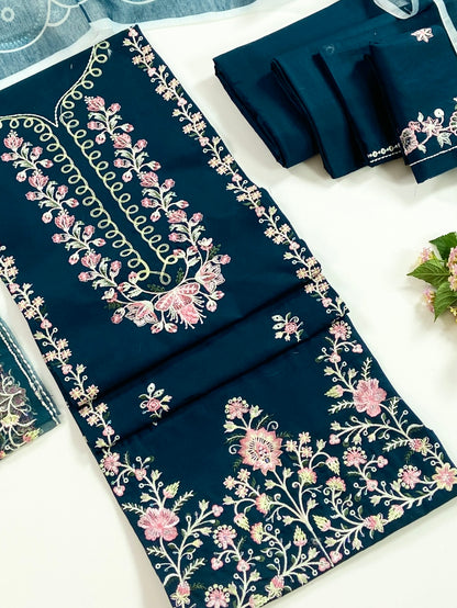 Rise By Anaya Noor Heavy Plain Emb Lawn 3PC