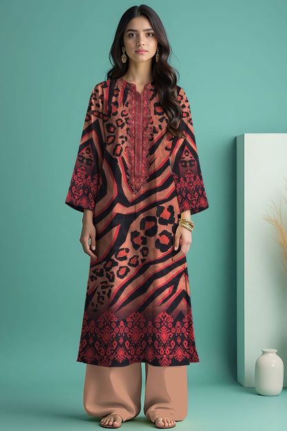 Wania Gold Premium Digital Printed Bana Dora Lawn 2PC