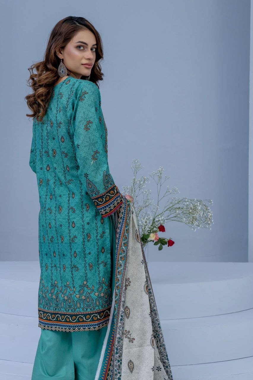 Mojo Berry By Marooj Printed Bana Dora Lawn 3PC