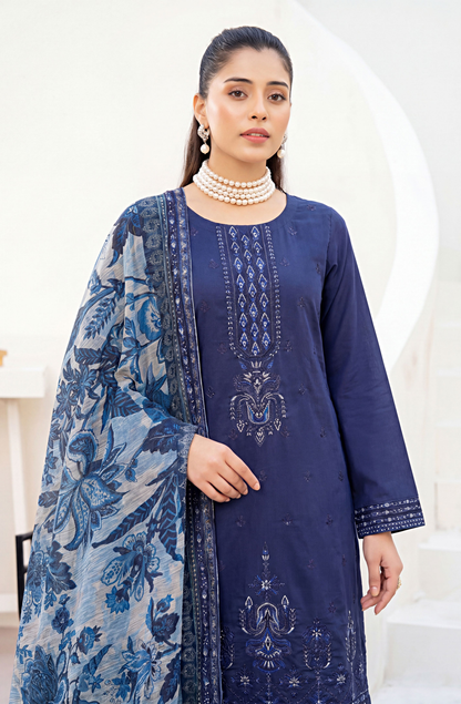 Meadows By Anaya Noor Emb Lawn With Organza Patches 3PC