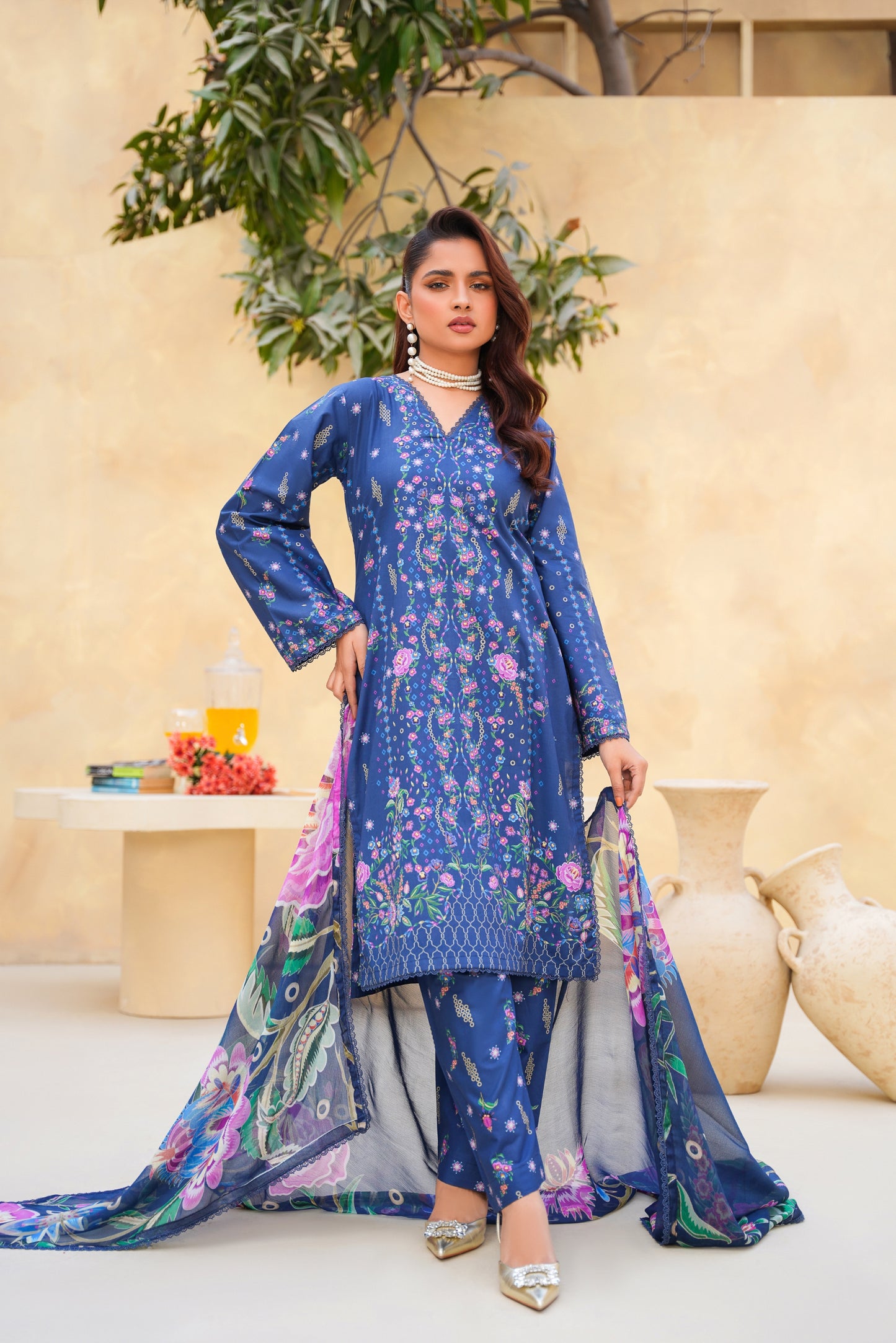 Floral By Anaya Noor Digital Printed Lawn 3PC