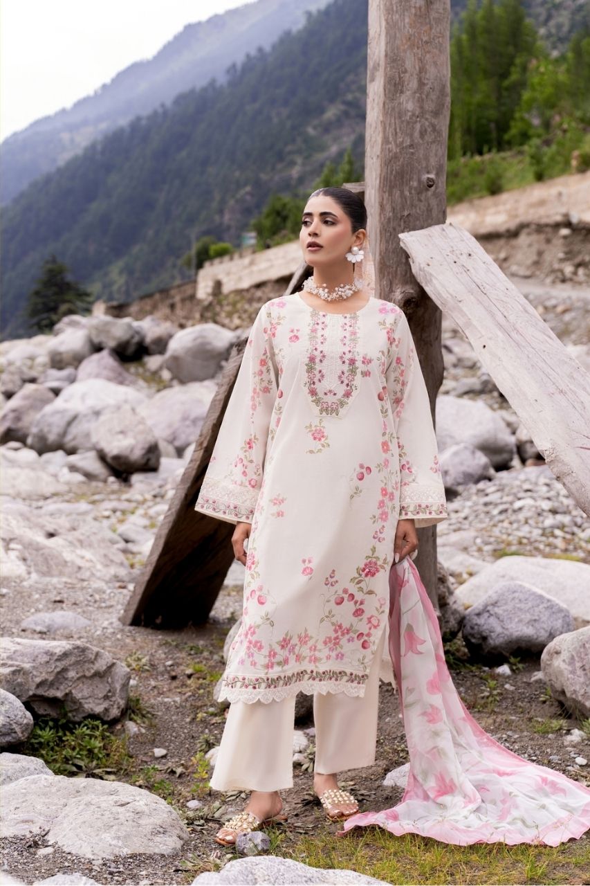 Nura By Shanaya Digital & Emb Lawn Collection 3PC
