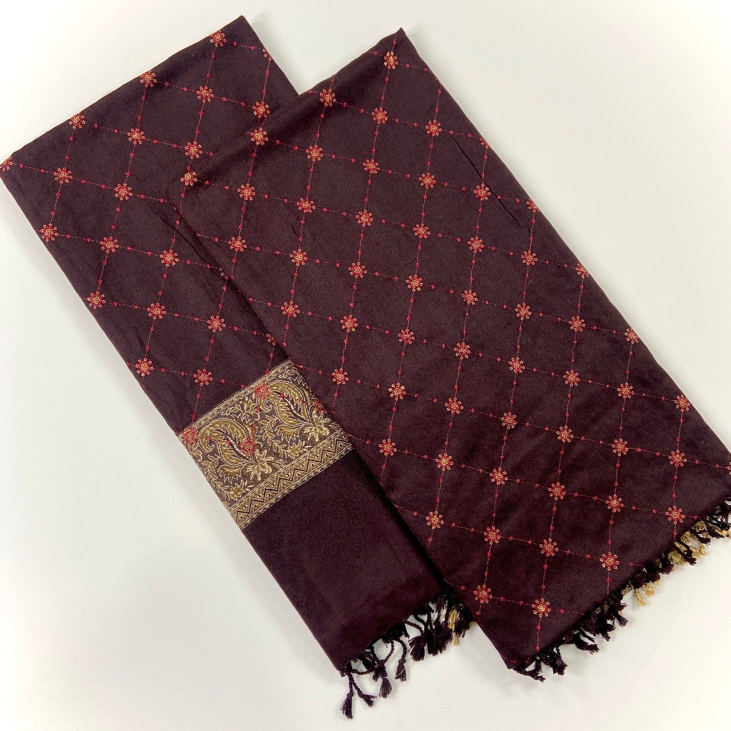 Embroidered Pashmina Jacquard Shawl