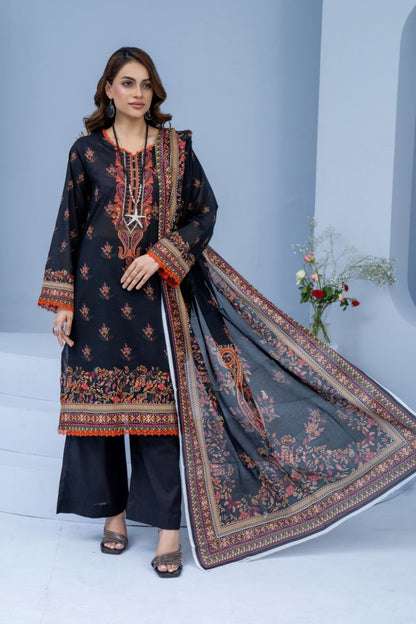Mojo Berry By Marooj Printed Bana Dora Lawn 3PC
