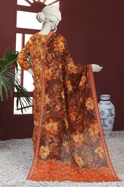 Almeerah Digital Printed Stripe Dora 3PC