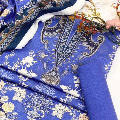 Zesh Printed Velvet Dora Viscose 3PC