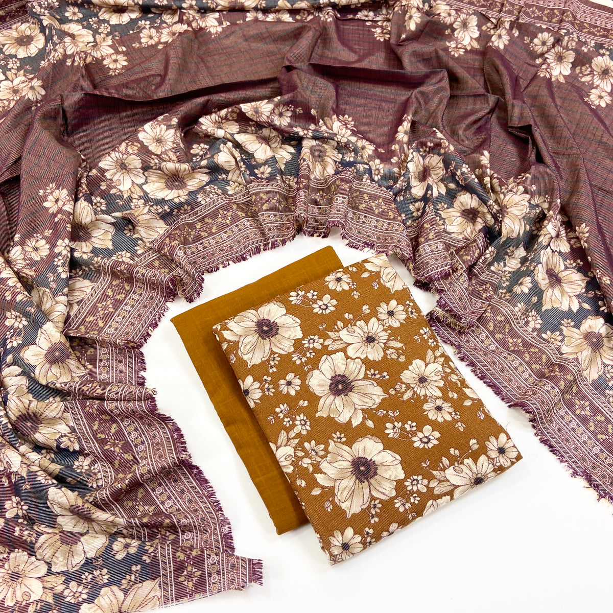 Anaya Noor Printed Chamki Khaddar 3PC