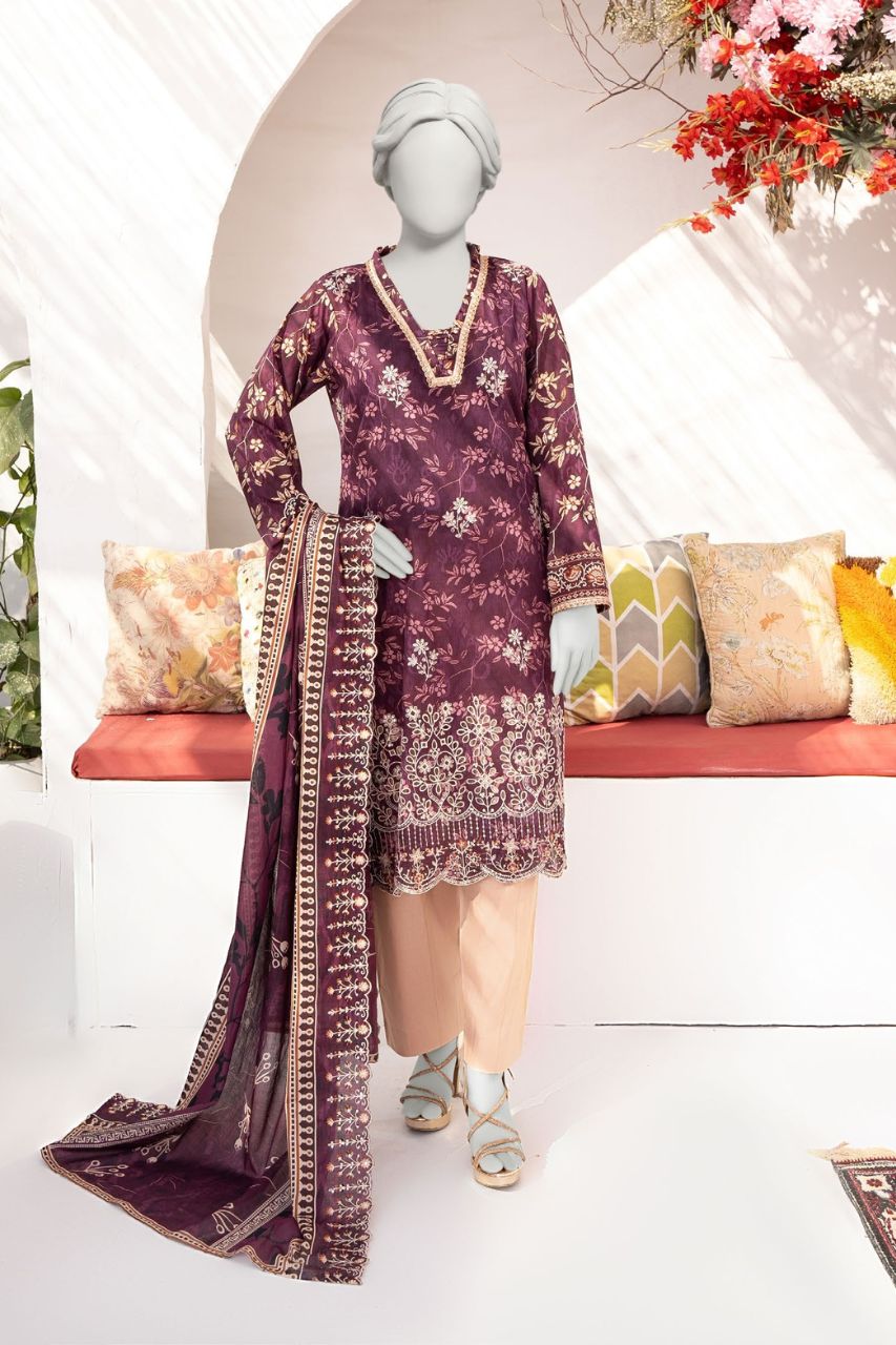 Seher By Almeerah Luxury Printed Embroidered Lawn 3PC