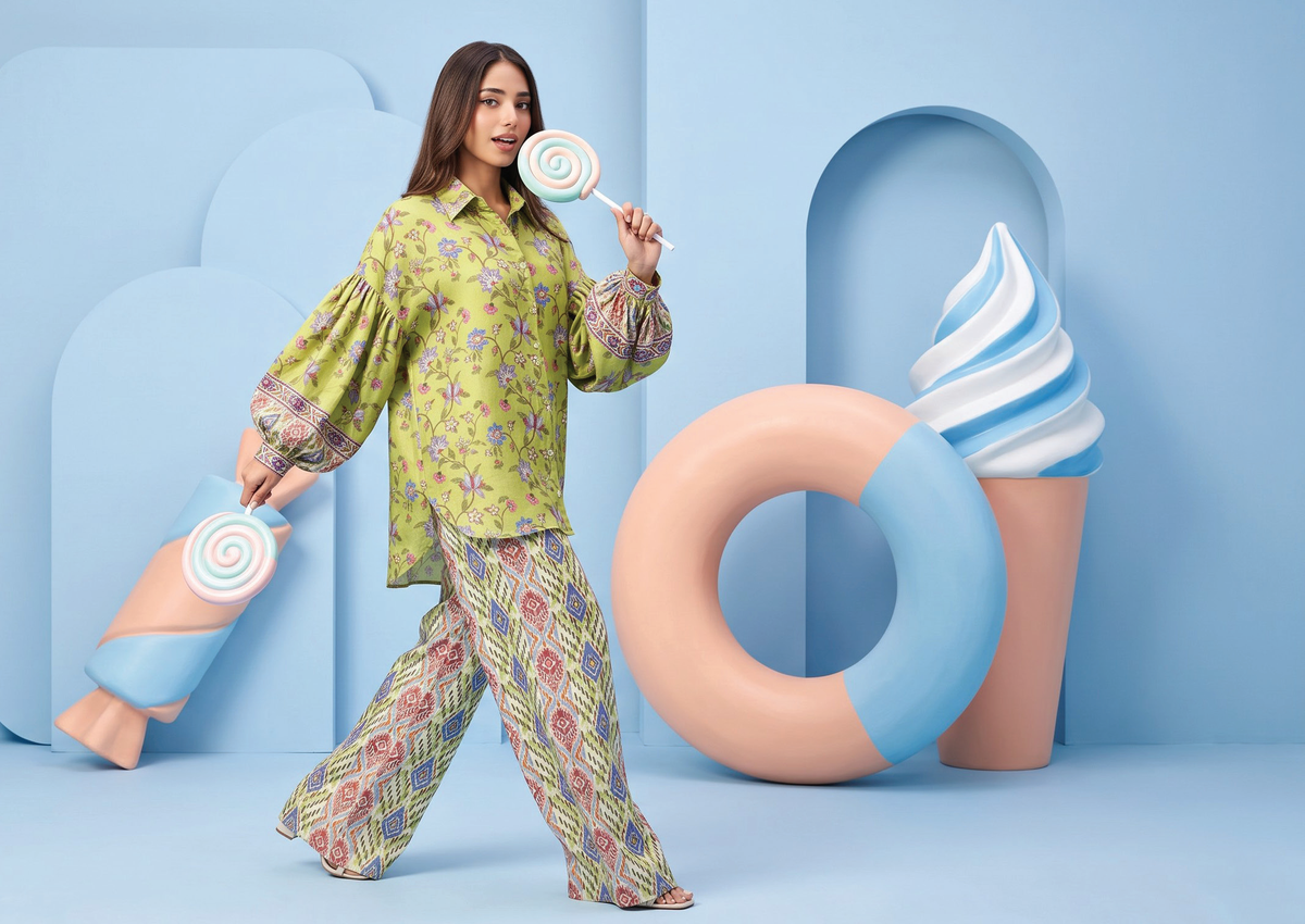 Zesh Winter Essential Printed Silk 2PC