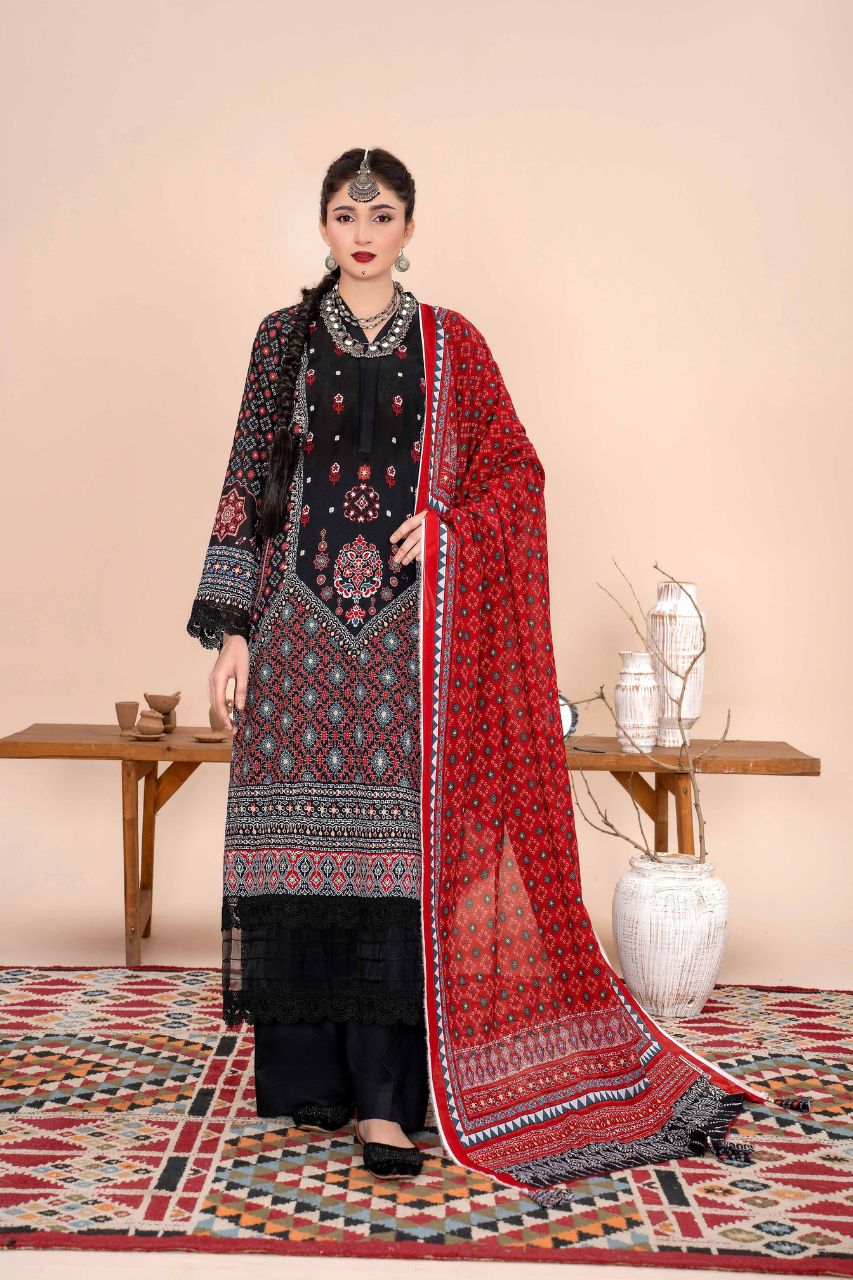 Ajrak By Premium Digital Printed Lawn 3PC