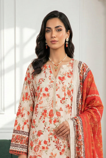 Angan By Anaya Noor Emb & Printed Lawn 3PC