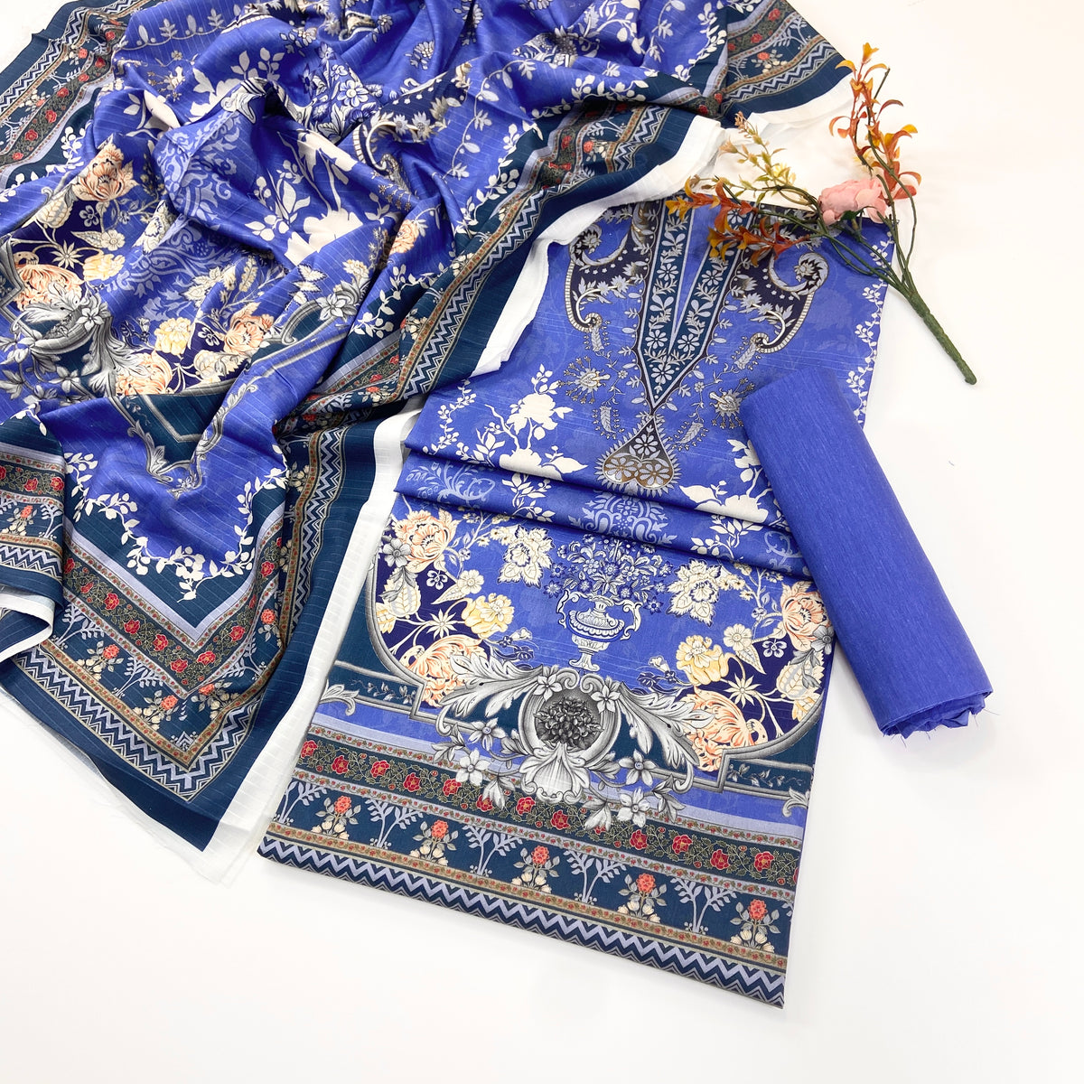 Zesh Printed Velvet Dora Viscose 3PC