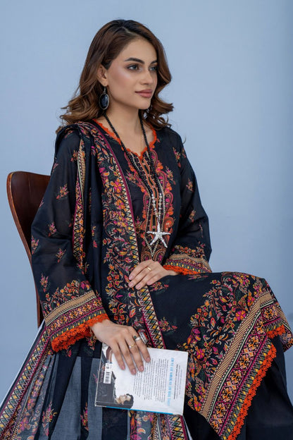 Mojo Berry By Marooj Printed Bana Dora Lawn 3PC