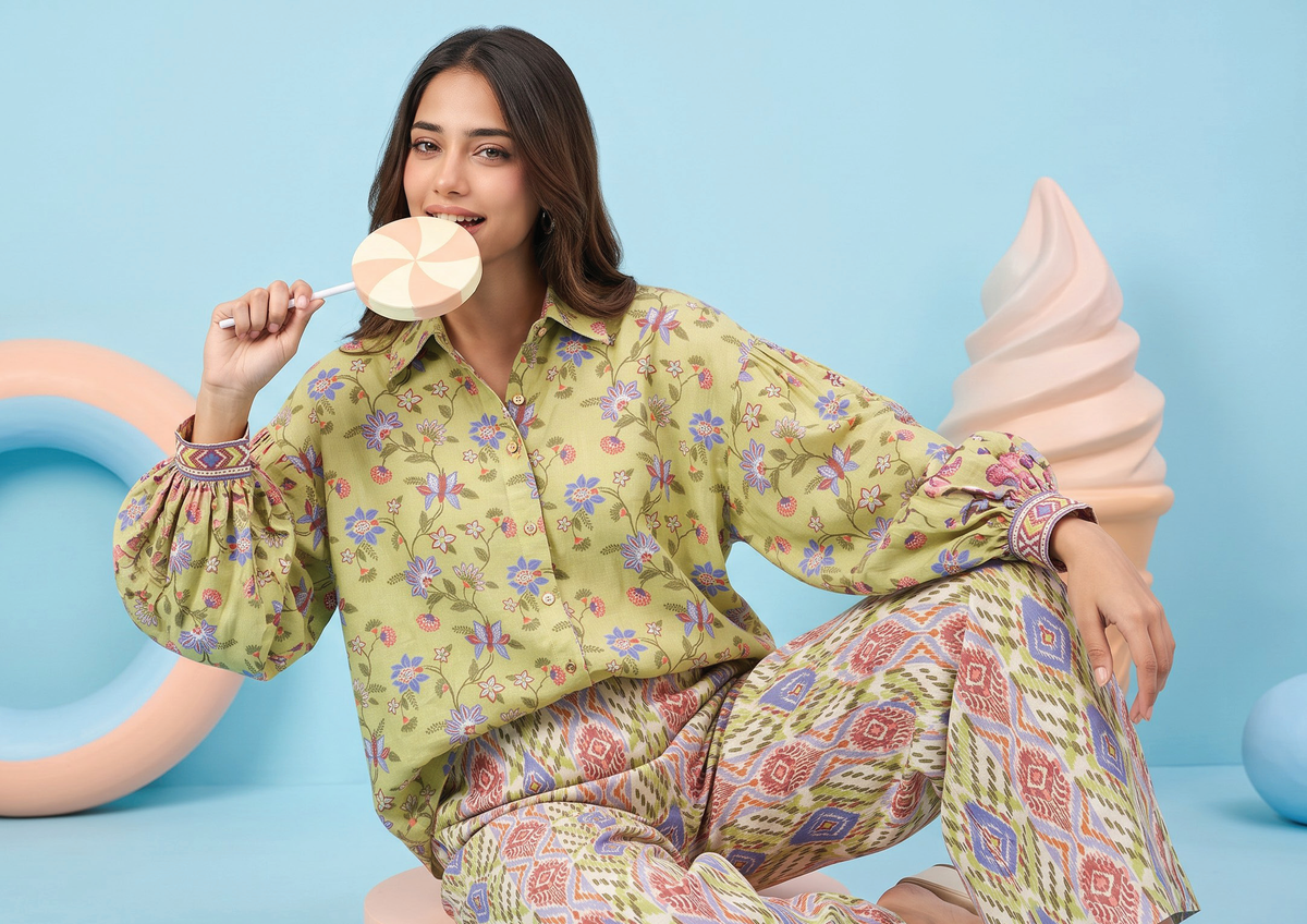 Zesh Winter Essential Printed Silk 2PC