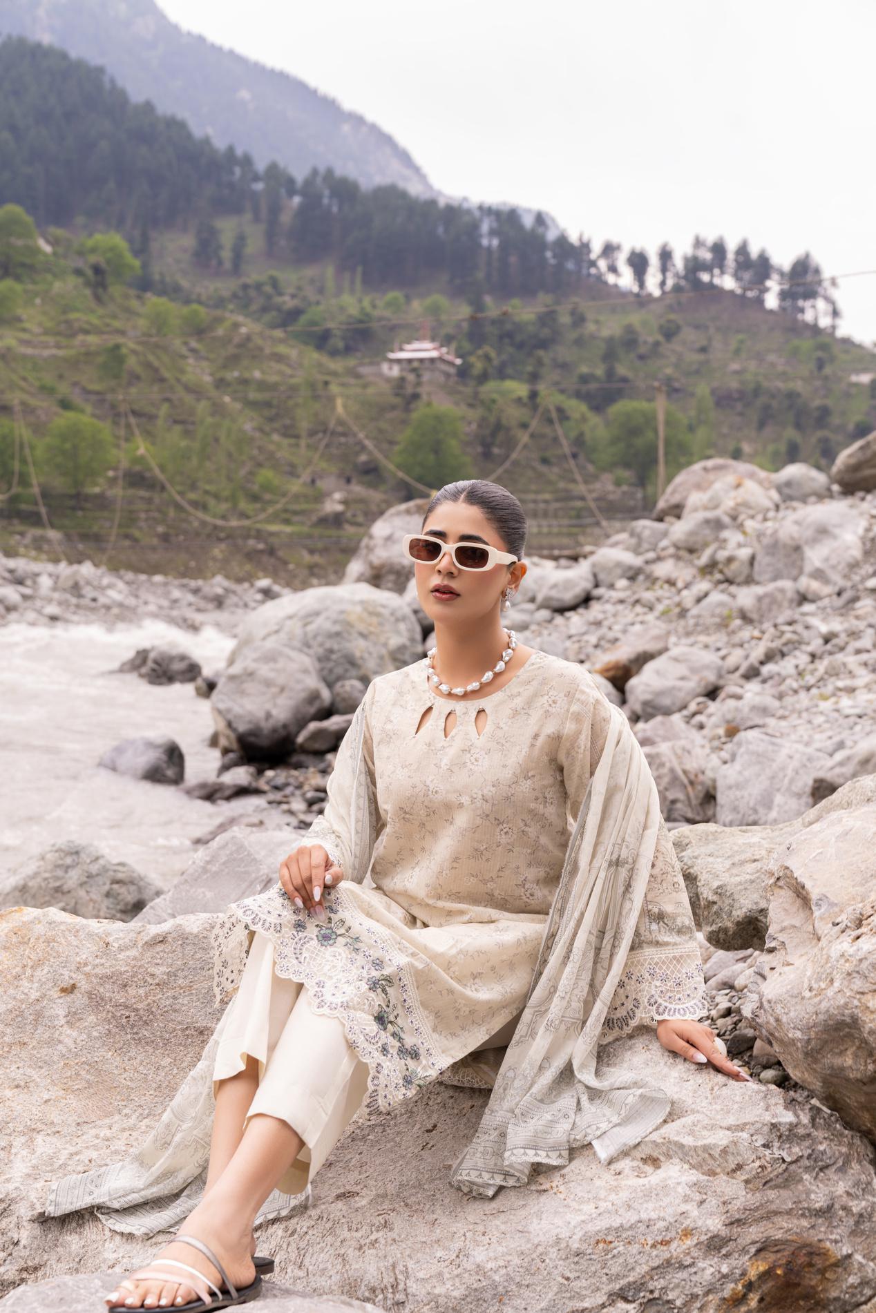 Shanaya Digital Emb Lawn 3PC
