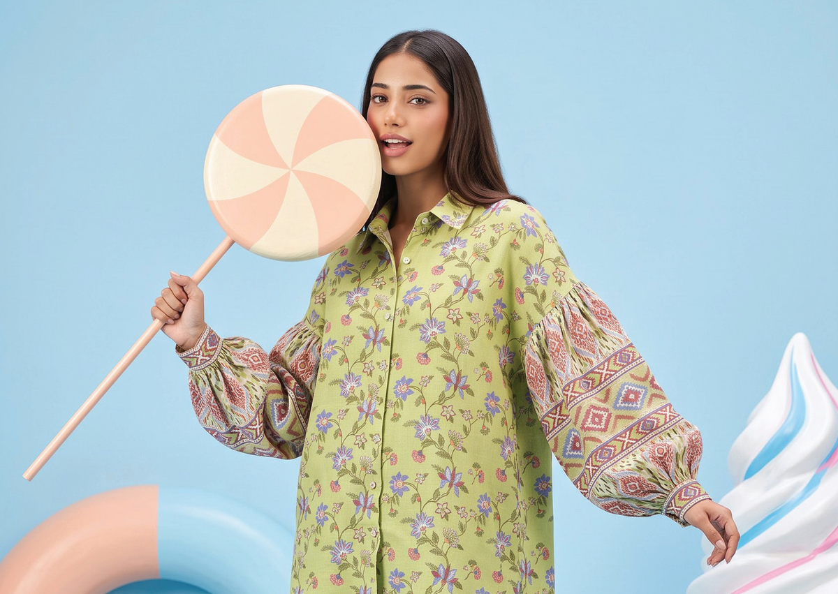Zesh Winter Essential Printed Silk 2PC