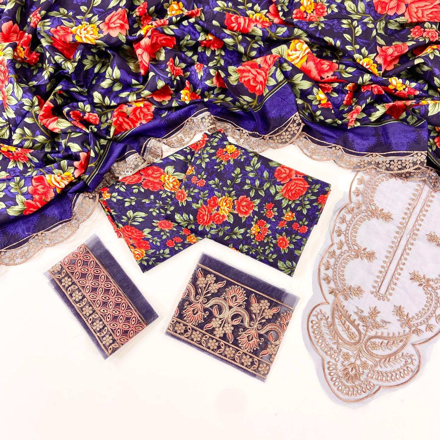 Maria B Printed Linen With Emb Patches 3PC