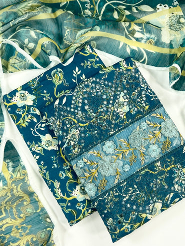 Anaya Noor Emb Bana Dora Lawn With Daman Laserkari 3PC