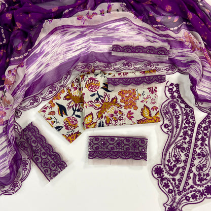 Baroque Embroiderd & Digital Printed Lawn 3PC