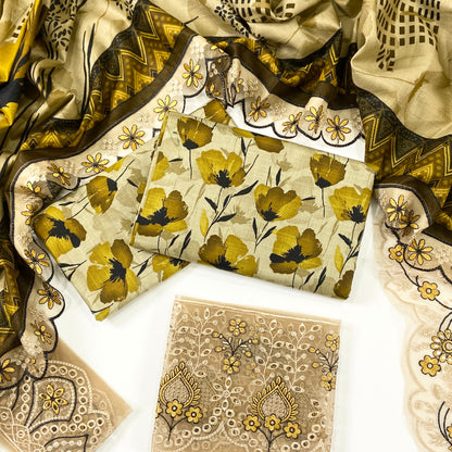 Maria B Embroideres  Khaddar 3PC