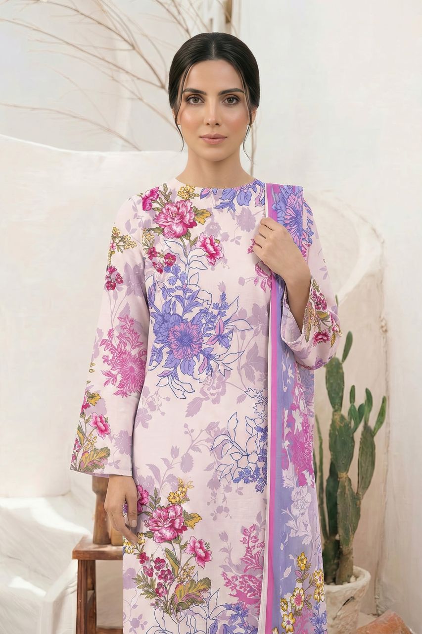 Classics By Motifz Digital Printed Lawn 3PC