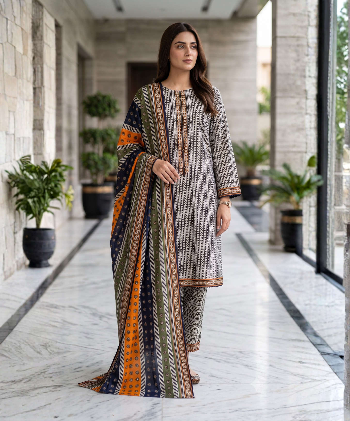 Bin Saeed Digital Printed Lawn 3PC