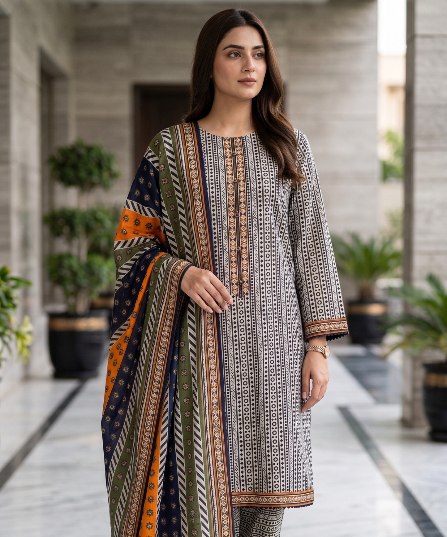 Bin Saeed Digital Printed Lawn 3PC