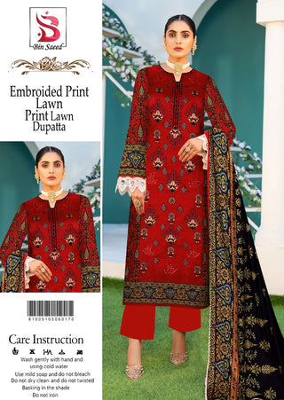 Mix Brand 3-Piece Embroidered And Printed Lawn 2024