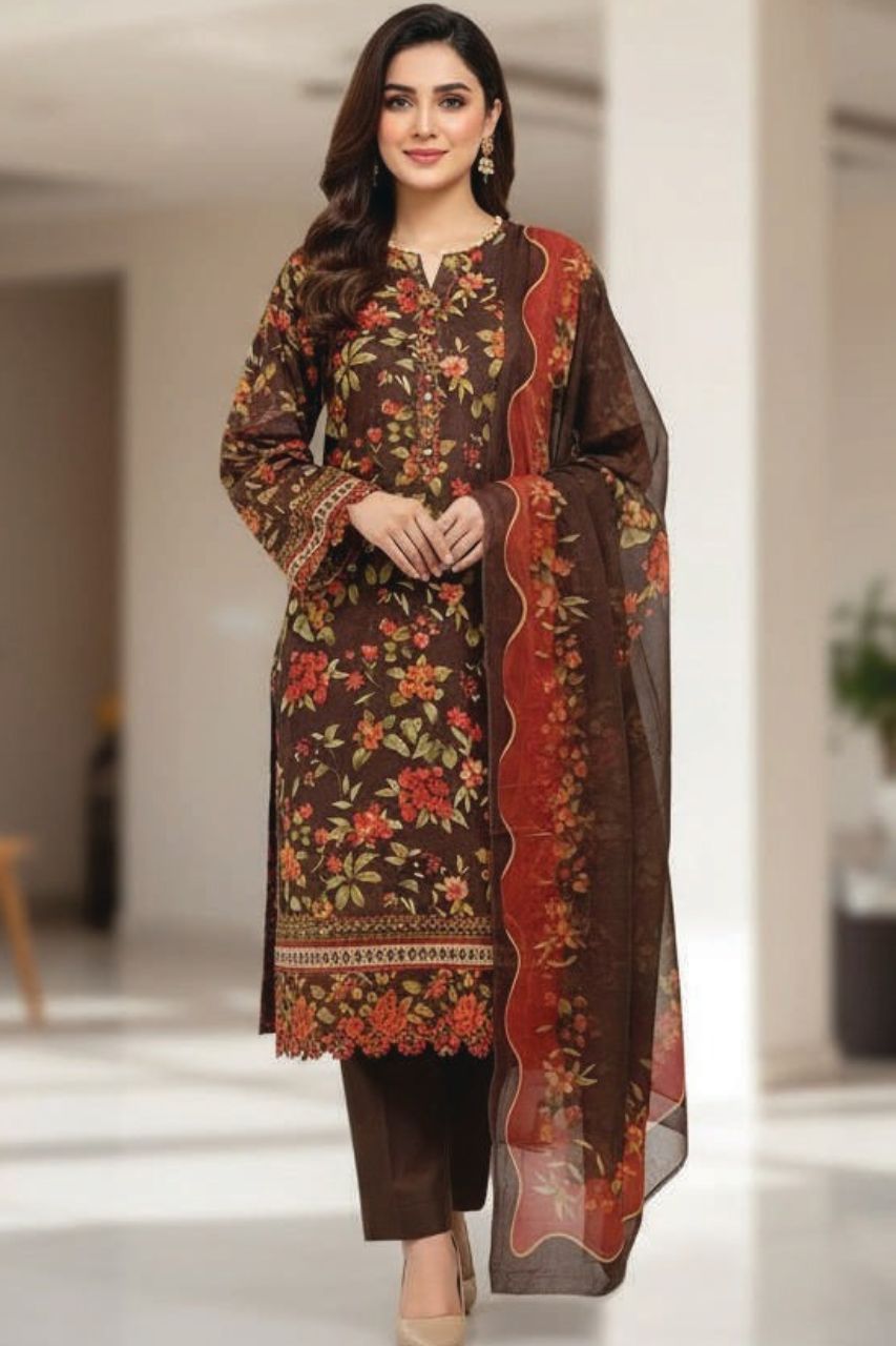 Baroque Digital Printed Lawn 3PC
