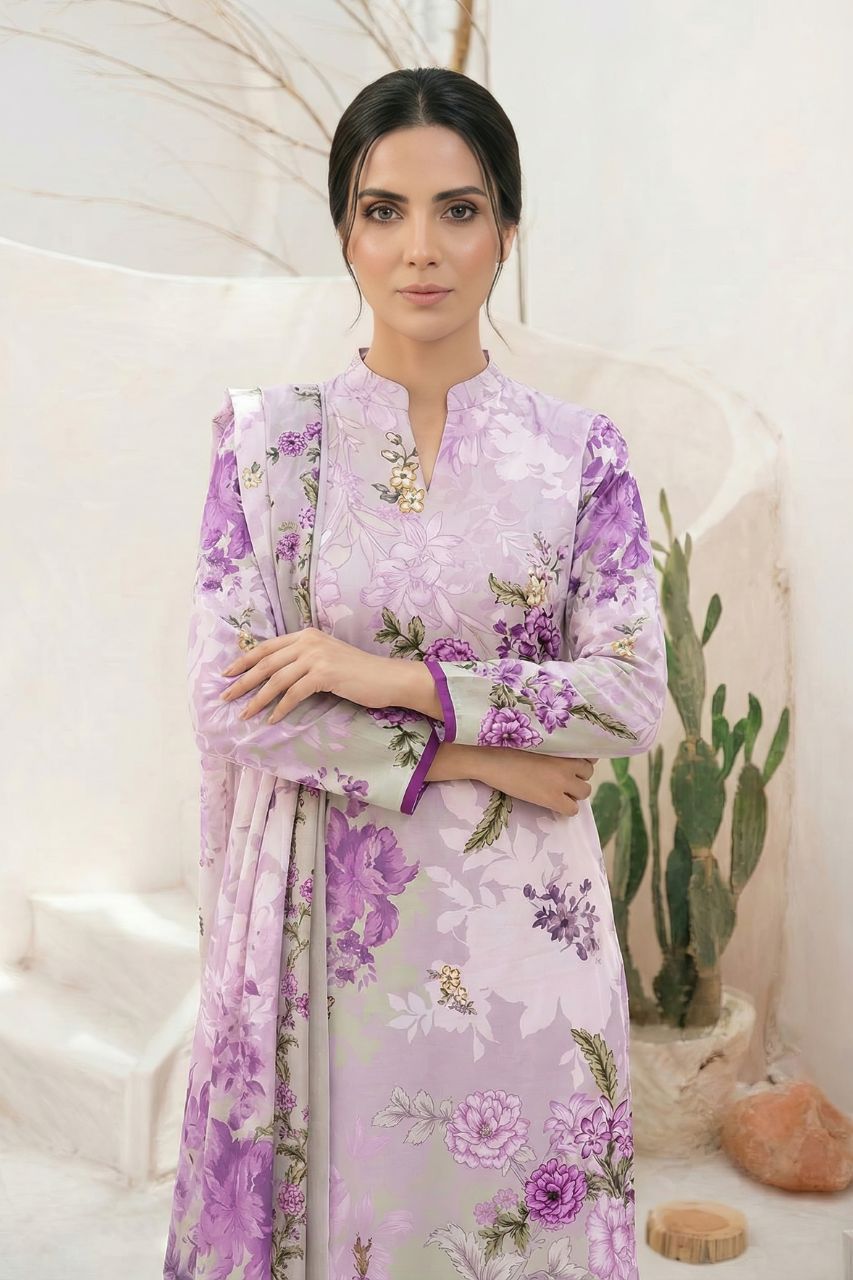 Classics By Motifz Digital Printed Lawn 3PC