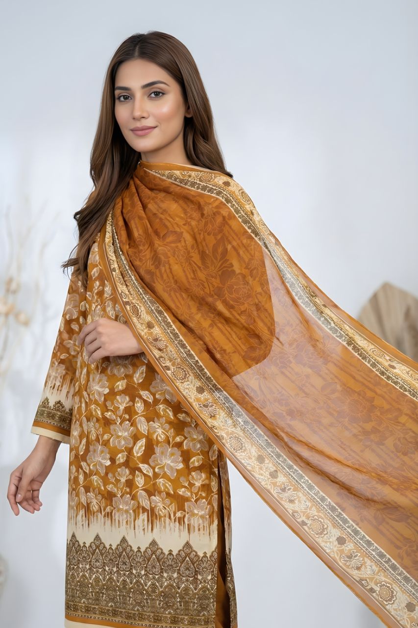 Marooj Gold Magic Printed Lawn 3PC