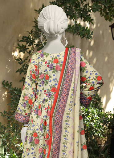 Almeerah Digital Printed Stripe Dora 3PC