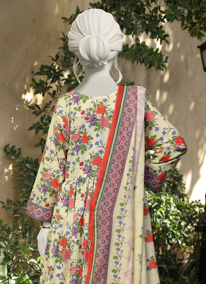 Almeerah Digital Printed Stripe Dora 3PC