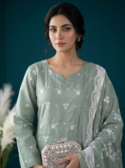 White Rose By Anaya Noor Emb Viscose 3PC