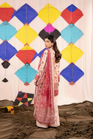 Zesh Airjet Printed Lawn With Bamber Chiffon Dupatta 3PC