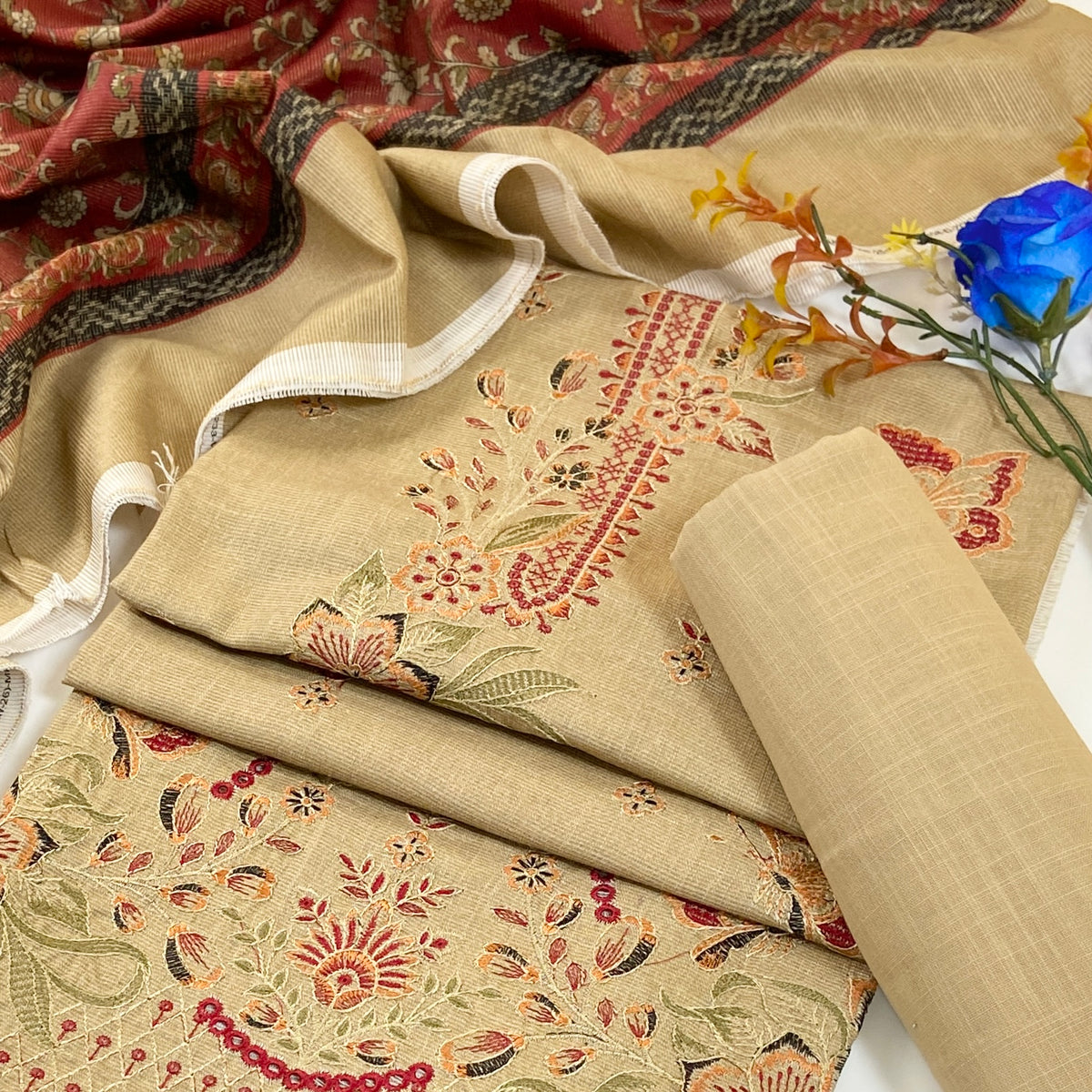 Anaya Noor Winter 2026 Plain Emb Khaddar 3PC