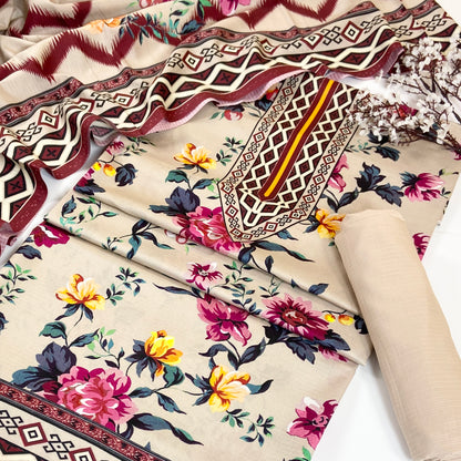 Kayseria Digital Printed Bana Dora Linen 3PC