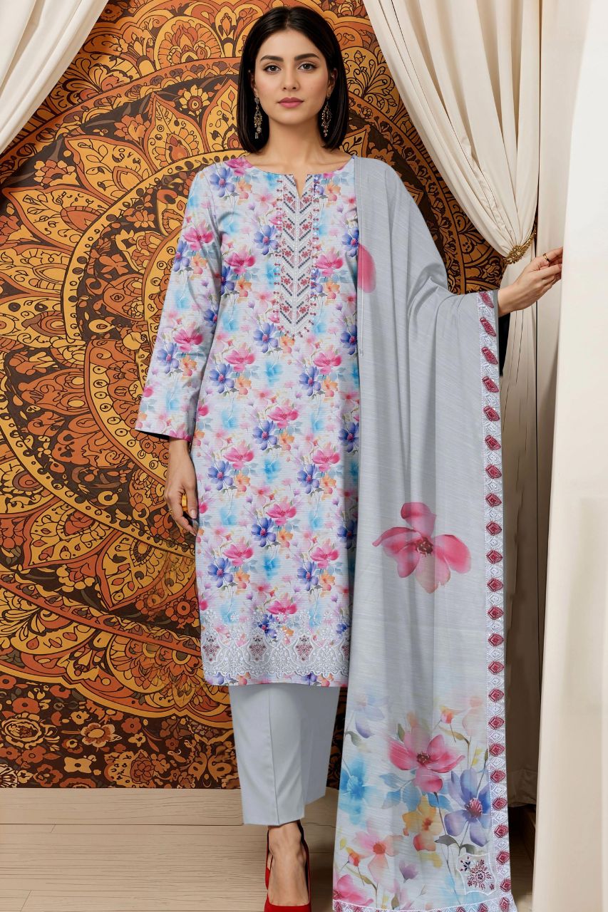 Elira By Tawakkal Digital Printed & Emb Lawn 3PC