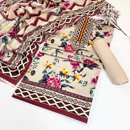 Kayseria Digital Printed Bana Dora Linen 3PC