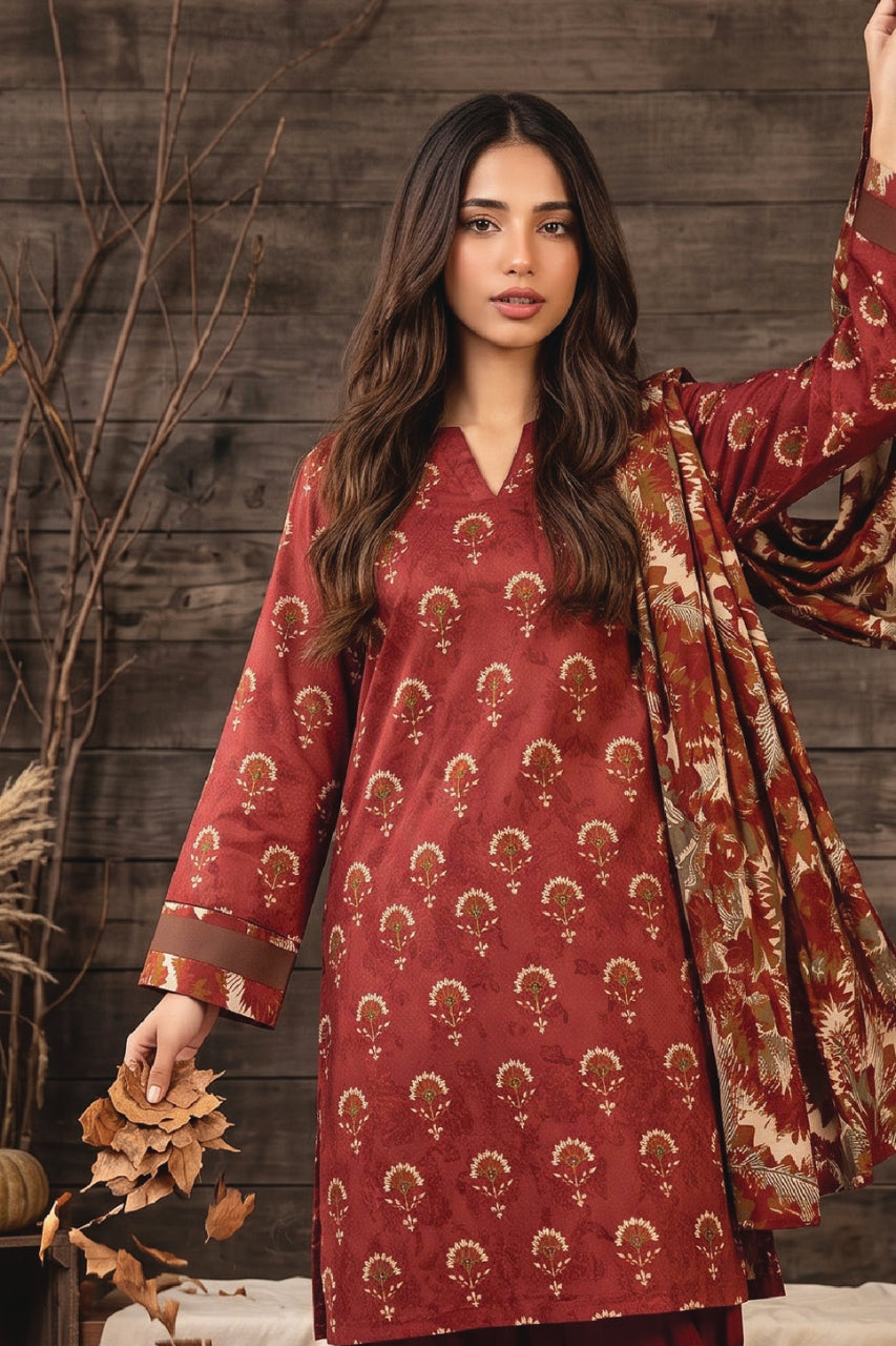 Zesh Digital Printed Linen Viscose 3PC