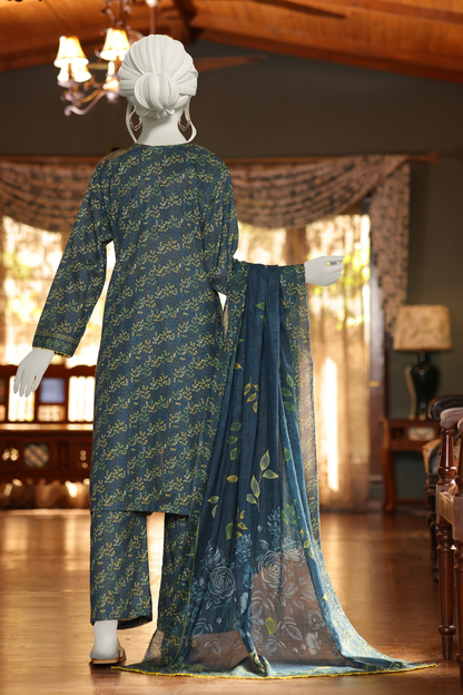 Almeerah Digital Printed Stripe Dora 3PC