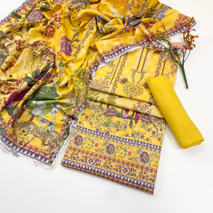 Zesh Printed Velvet Dora Viscose 3PC