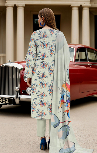 Tawakkal Digital Printed & Emb Lawn 3PC