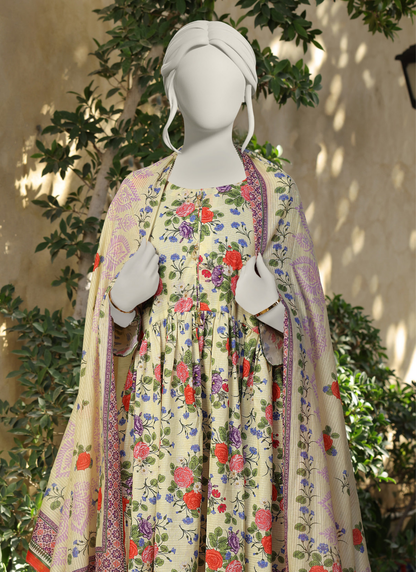 Almeerah Digital Printed Stripe Dora 3PC