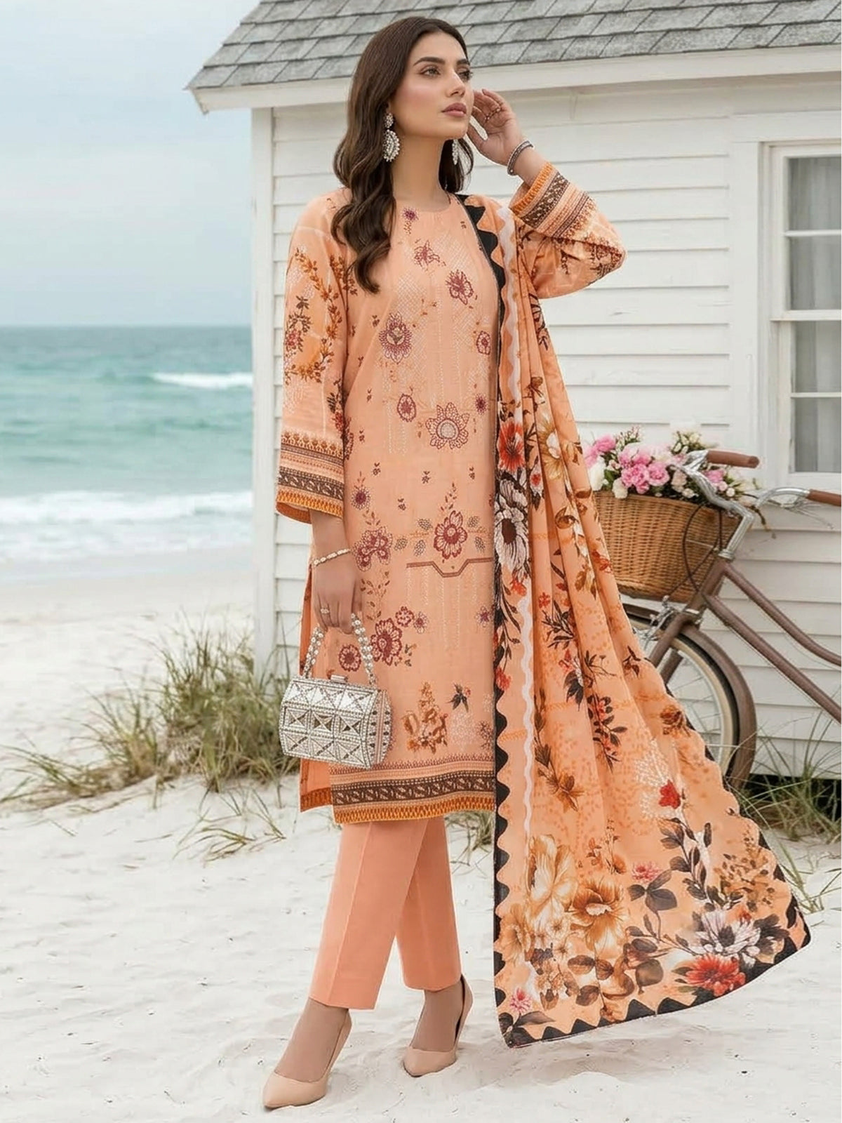 Tahniyat By Anaya Noor Digital Printed & Emb Karandi 3PC