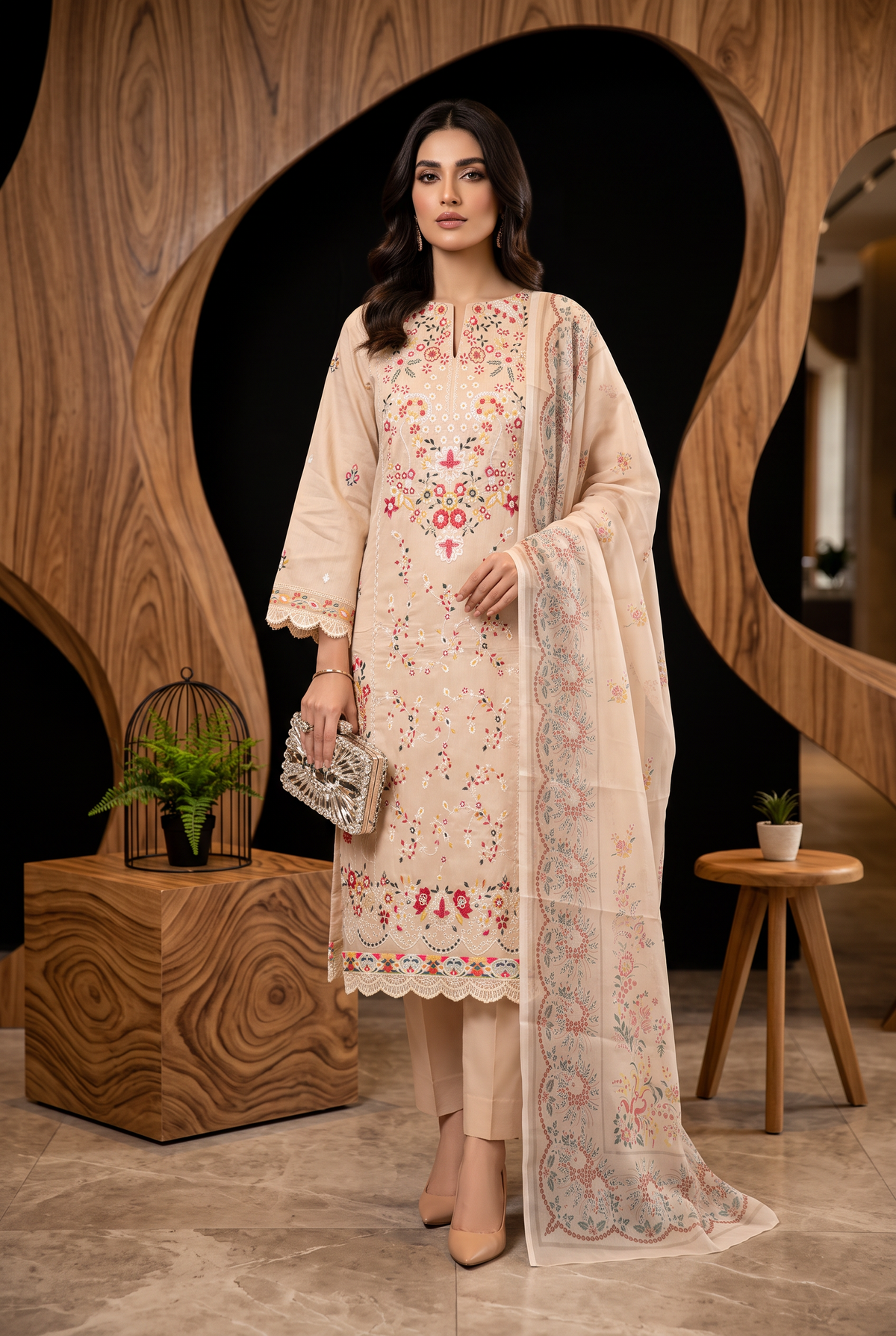 Kehkashan By Anaya Noor Fully Emb Viscose 3PC