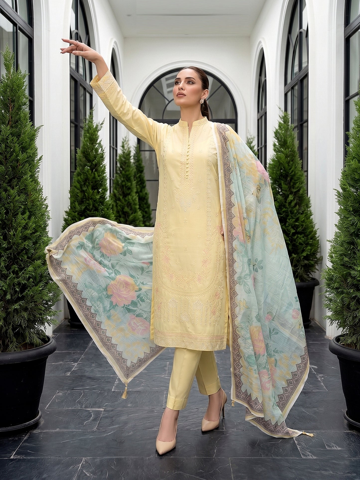 Lakhany Fully Embroidered Lawn 3PC