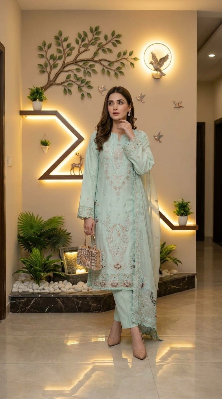 Halima By Anaya Noor Premium Emb Viscose 3PC