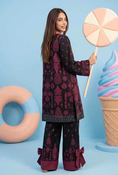 Zesh Winter Essential Printed Silk 2PC