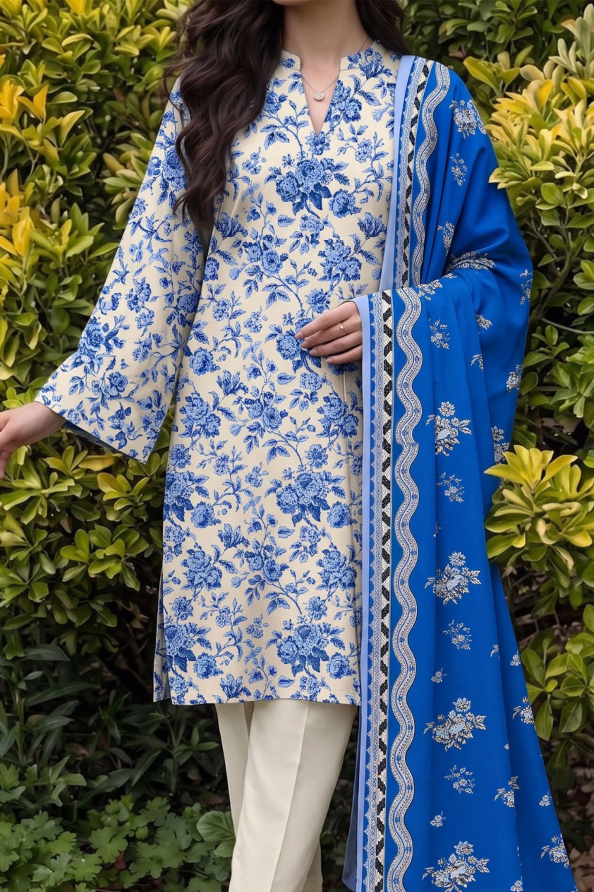 Saya Premium Printed Linen 3PC